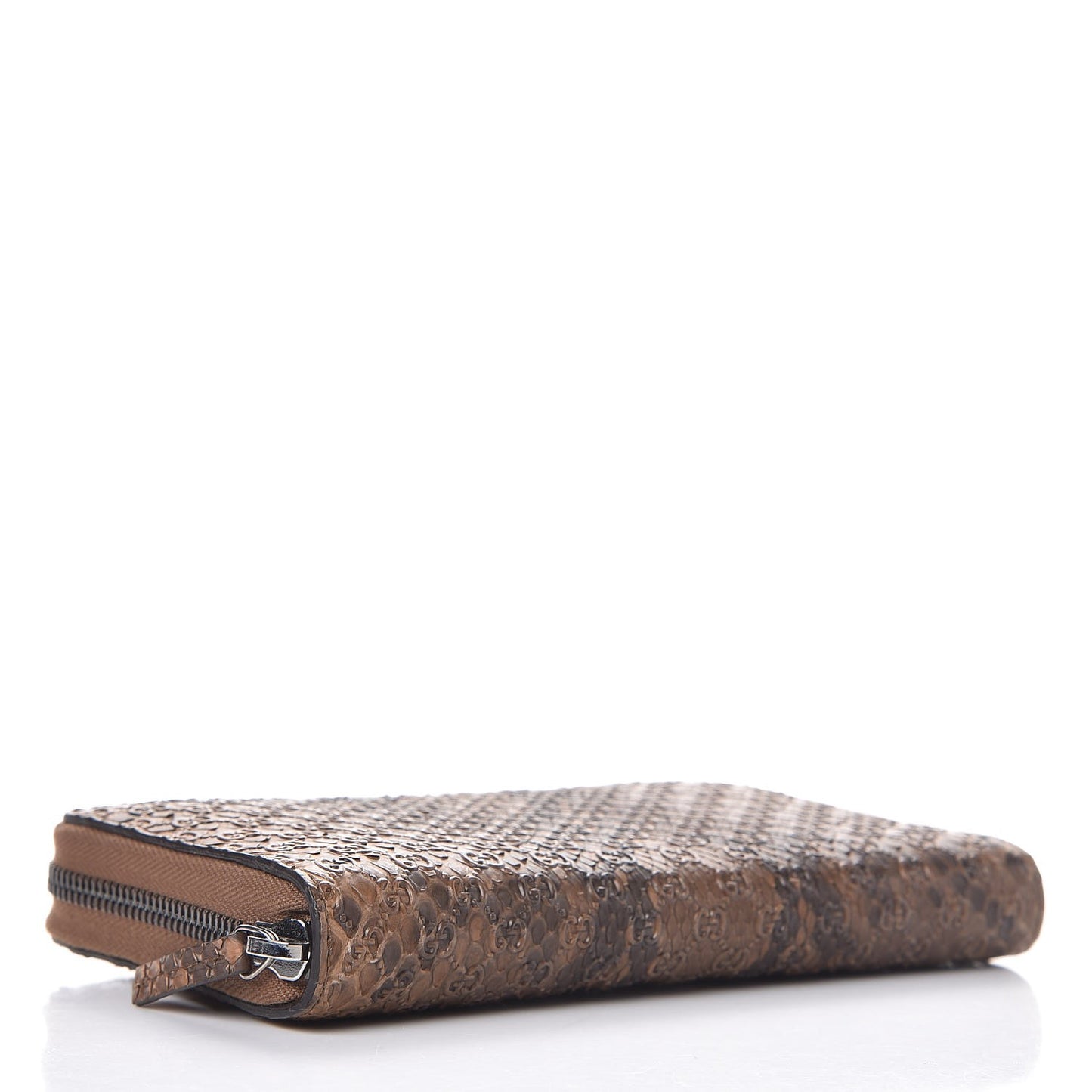 Python Microguccissima GG Zip Around Wallet Brown
