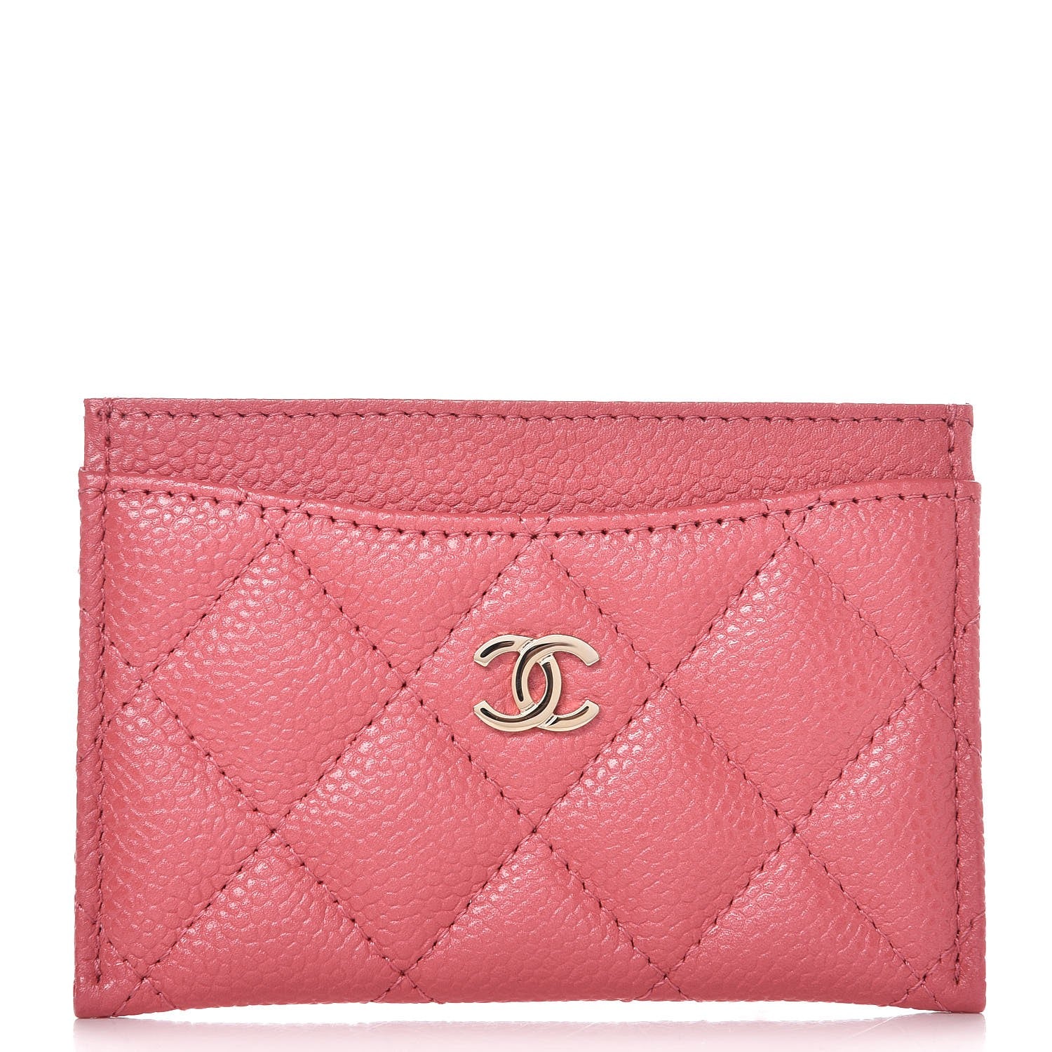 Chanel Caviar Quilted Card Holder Pink 1 of 9