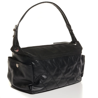 Chanel Coated Canvas Paris Biarritz Hobo Black 3 of 7