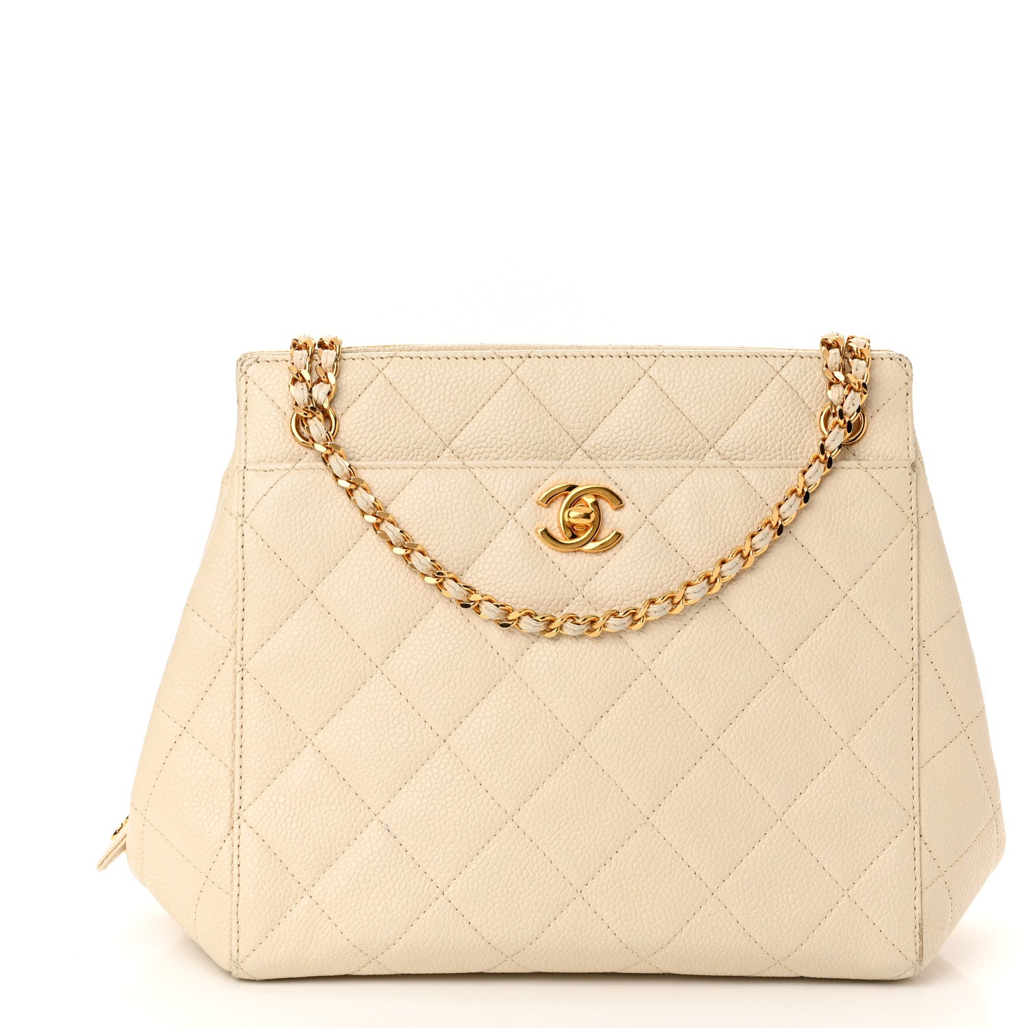 Chanel Caviar Quilted Small Chain Shoulder Bag White 9 of 13