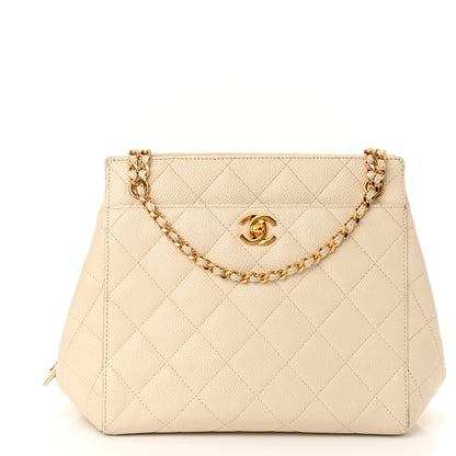 Chanel Caviar Quilted Small Chain Shoulder Bag White 9 of 13
