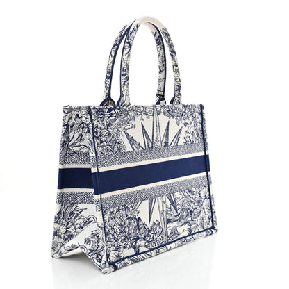 Christian Dior Canvas Embroidered Medium Reve d'Infini Book Tote Blue 3 of 12