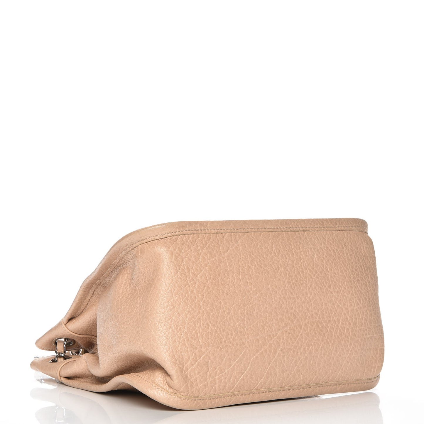 Grained Calfskin Mademoiselle Accordion Flap Beige