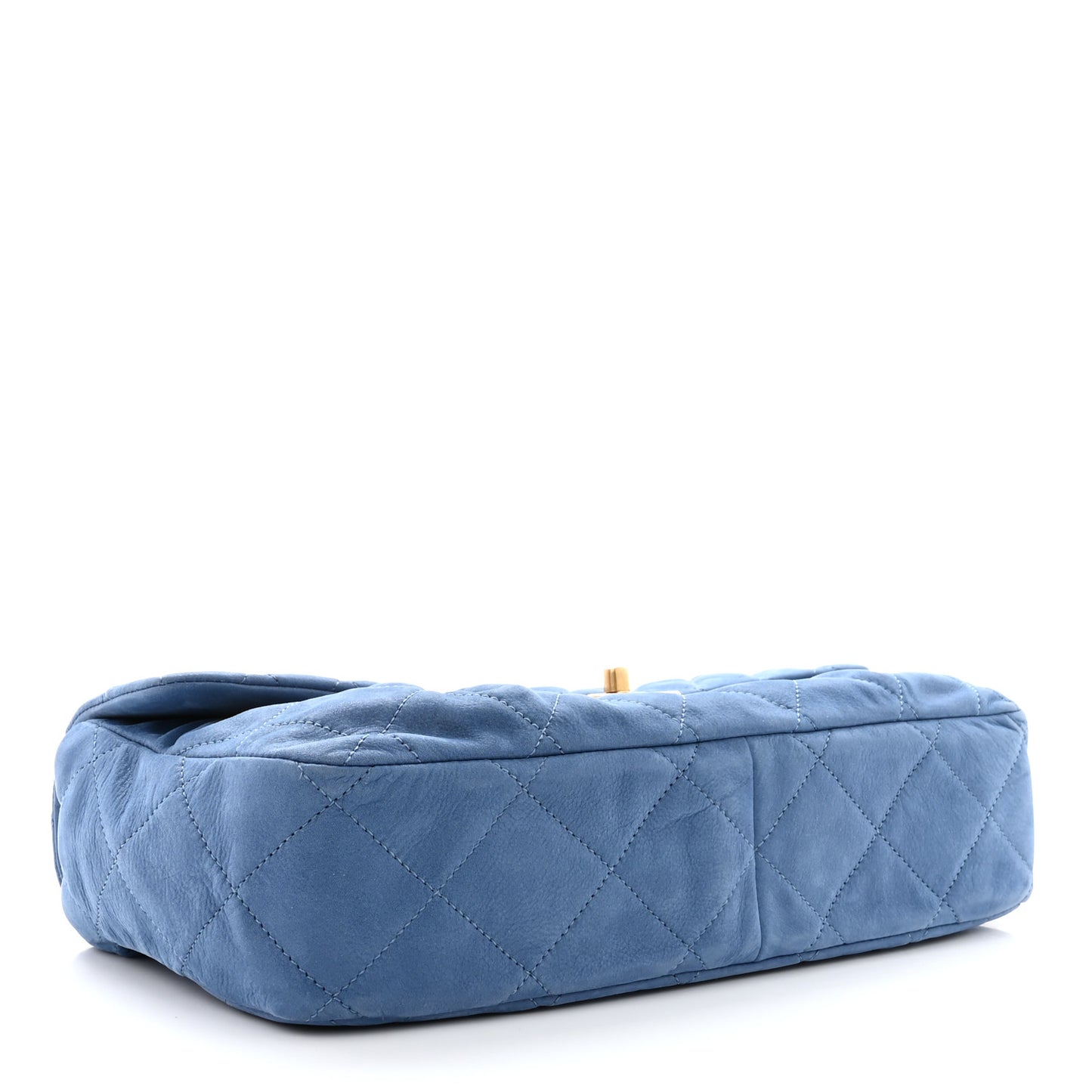 Iridescent Calfskin Large Chic Quilt Flap Blue
