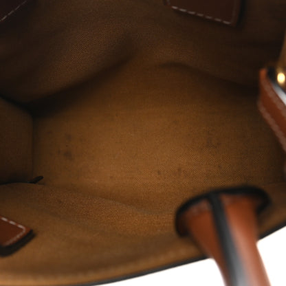 Celine Triomphe Canvas Calfskin Mini Vertical Cabas Tan 5 of 10