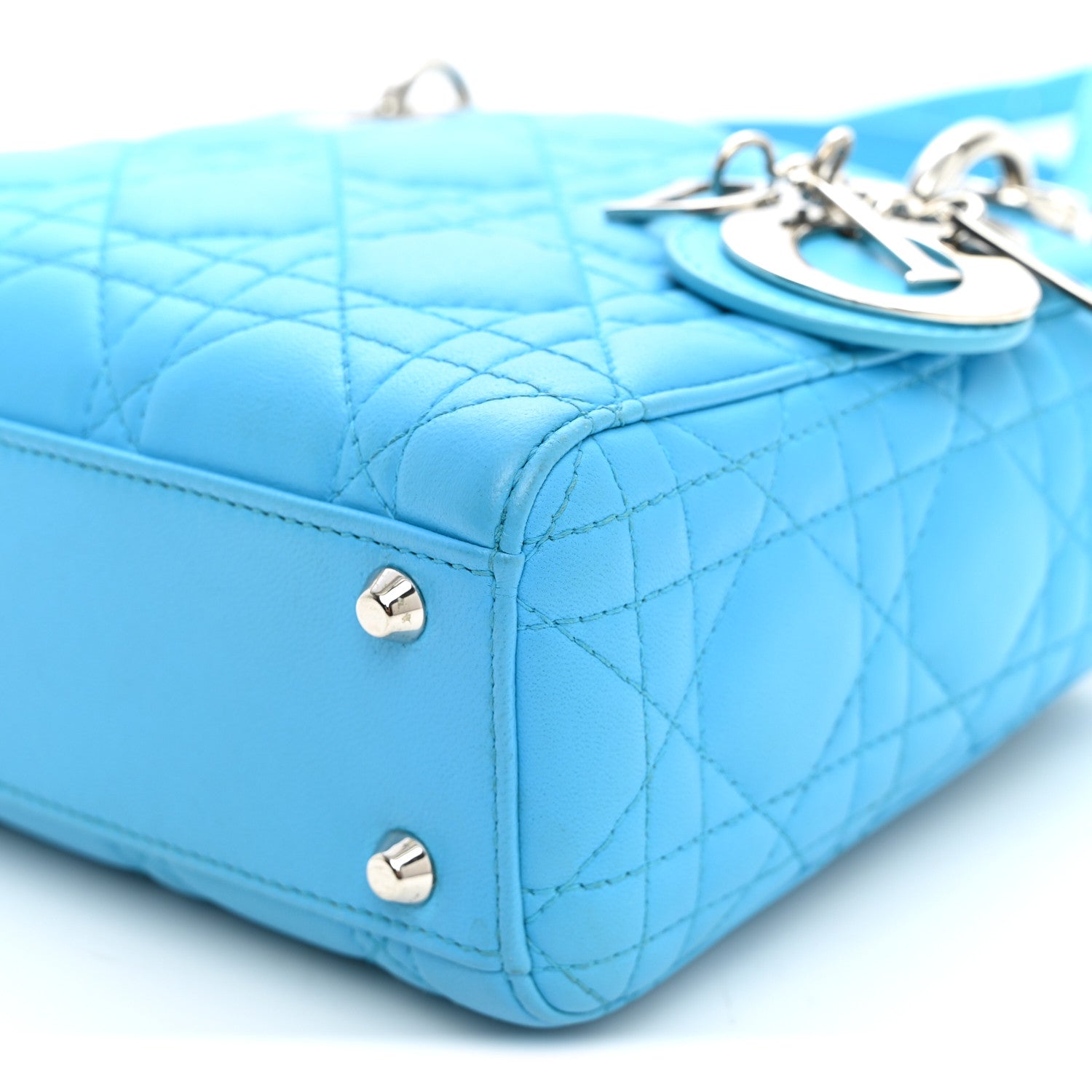 Christian Dior Lambskin Cannage Mini Lady Dior Blue 11 of 11