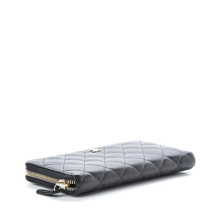 Chanel Caviar Quilted Large Gusset Zip Around Wallet Black 4 of 9