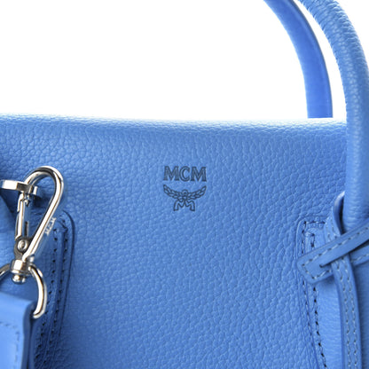 MCM Grained Calfskin Medium Milla Tote Tile Blue 9 of 9