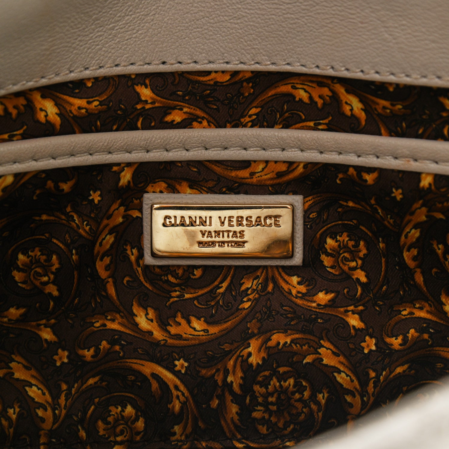 Versace Nappa Barocco Quilted Vanitas Medea Shoulder Bag White 6 of 13
