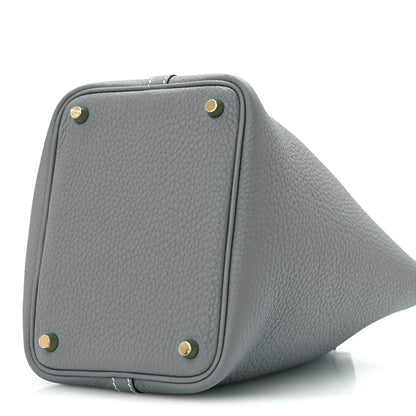Hermes Taurillon Clemence Picotin Lock 18 PM New Blue Jean 10 of 11