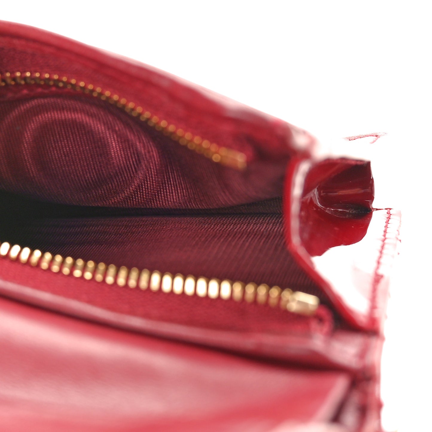 Patent Cannage Mini Lady Dior Wallet Cherry Red