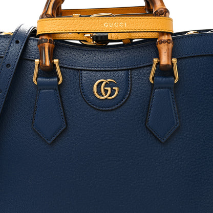 Gucci Textured Dollar Calfskin Web Small Diana Tote Bag Royal Crop 7 of 10