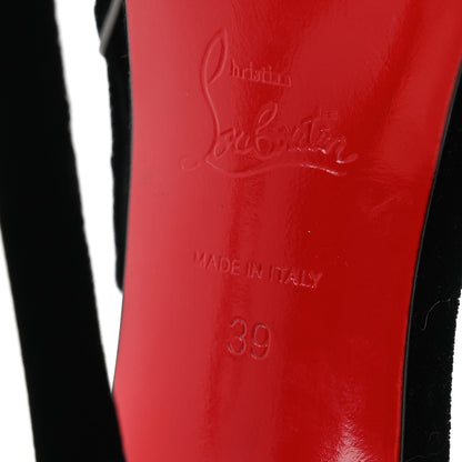 Christian Louboutin Velvet Loubi Queen Alta 150 Platform Sandals 39 Black 7 of 11