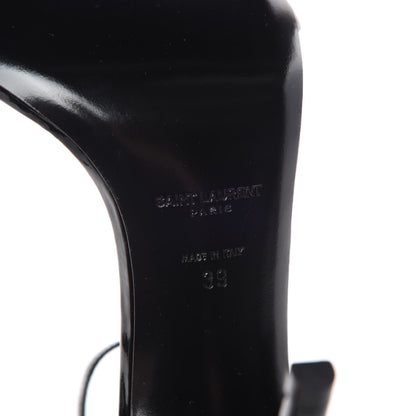 Saint Laurent Patent Calfskin Amber 105 Ankle Strap Sandals 39 Black 6 of 8
