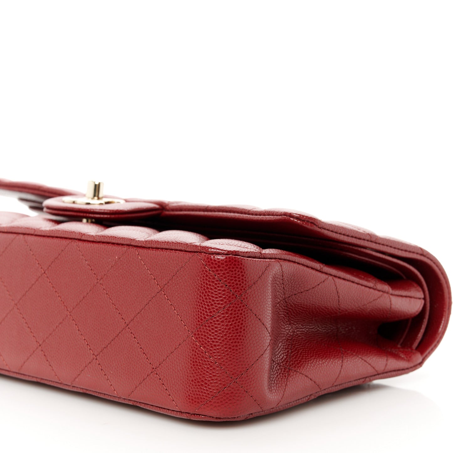 Caviar Quilted Medium Double Flap Burgundy