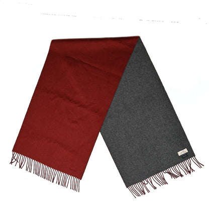 Hermes Cashmere Recto Verso Muffler Rouge H Gris Moyen 4 of 8
