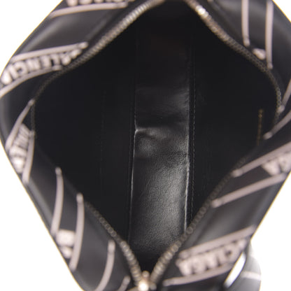 Balenciaga Calfskin Diagonal Allover Logo Print XS Ville Camera Bag Black White 5 of 10