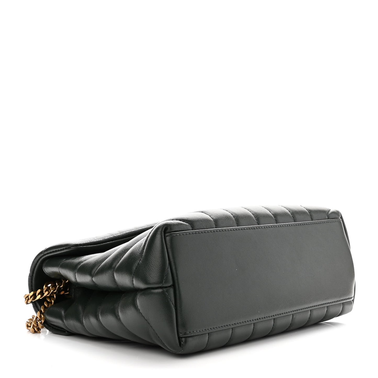 Calfskin Y Quilted Monogram Small Loulou Chain Satchel Olive