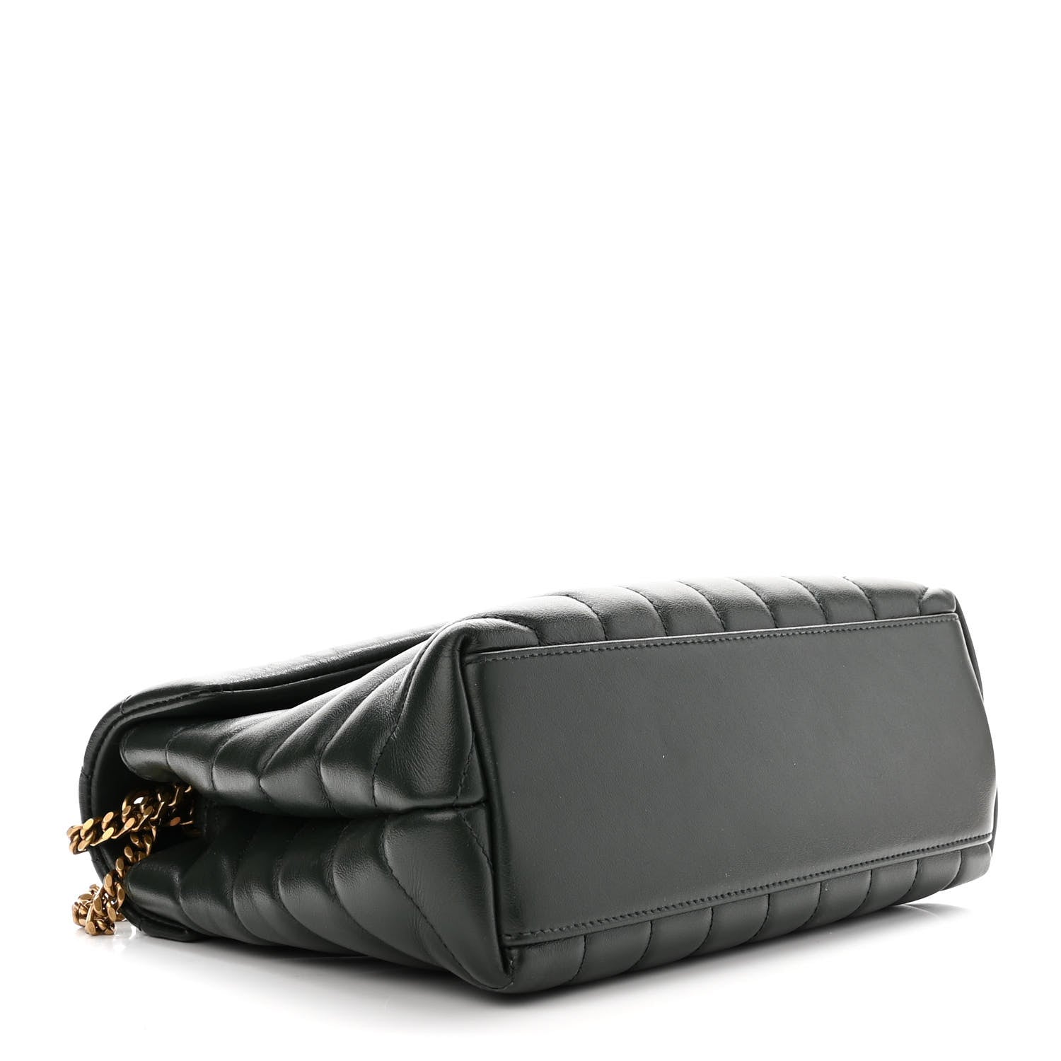 Saint Laurent Calfskin Y Quilted Monogram Small Loulou Chain Satchel Olive 4 of 10