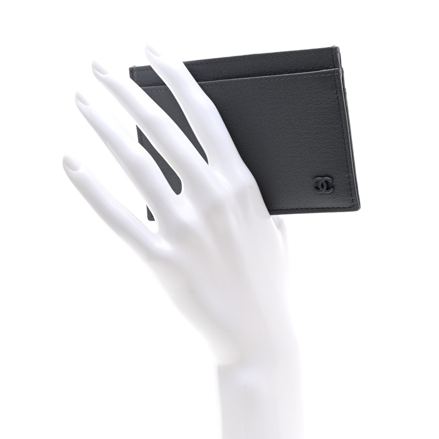 Goatskin CC Card Holder Grey
