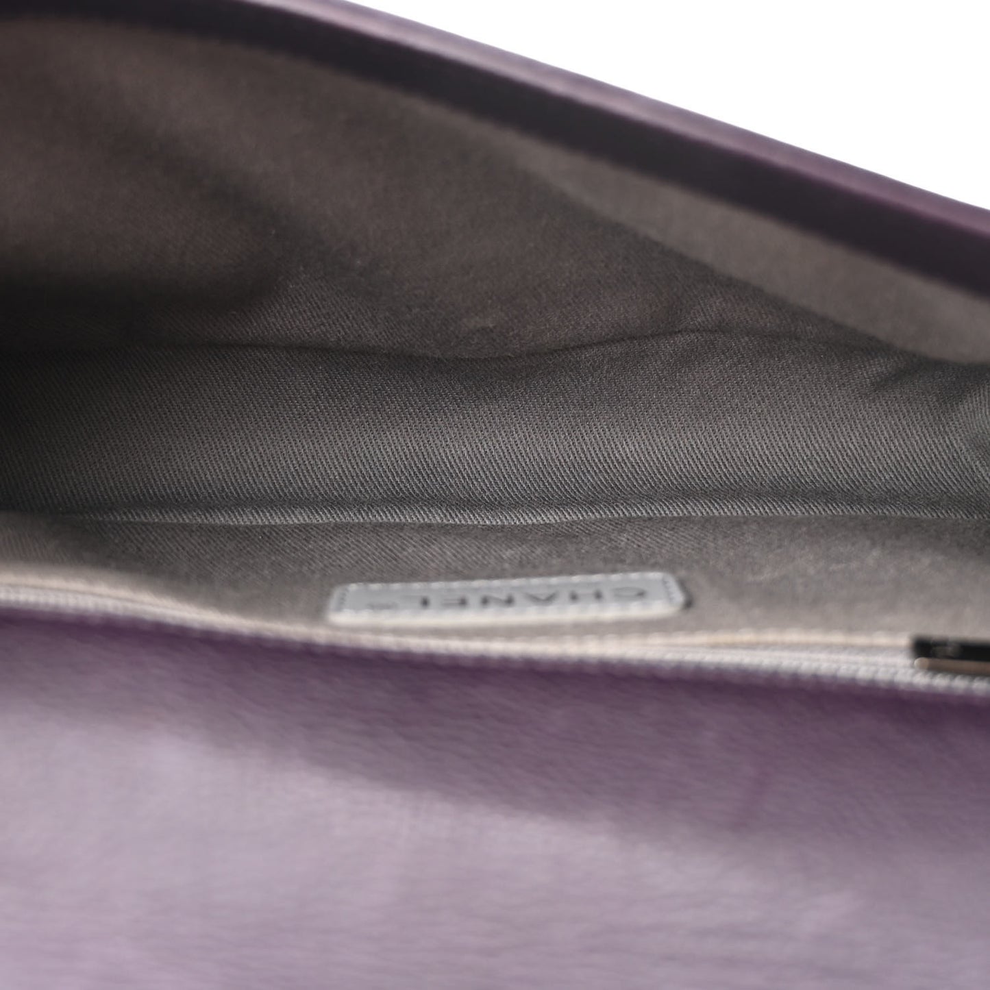 Calfskin Crystal Embossed Medium Boy Flap Plum