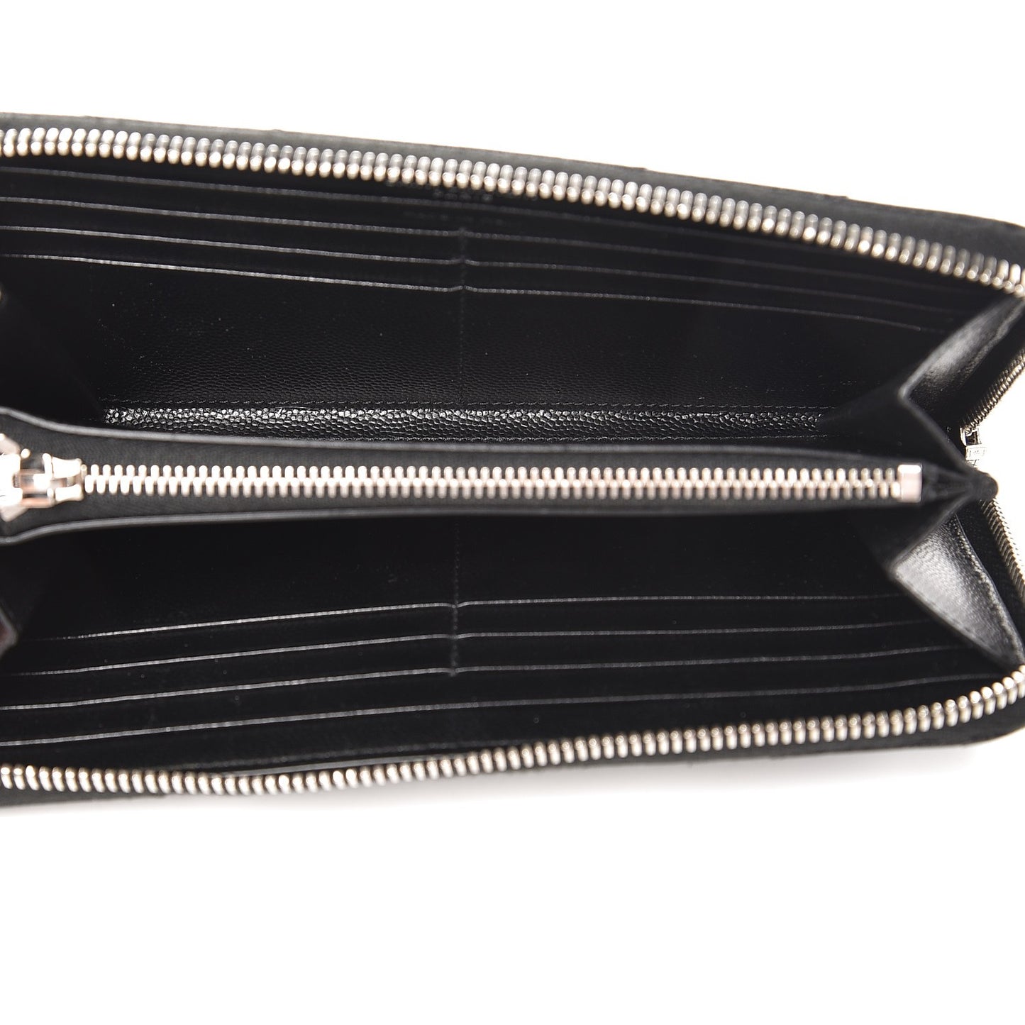 Grain De Poudre Matelasse Chevron Monogram Zip Around Wallet Black