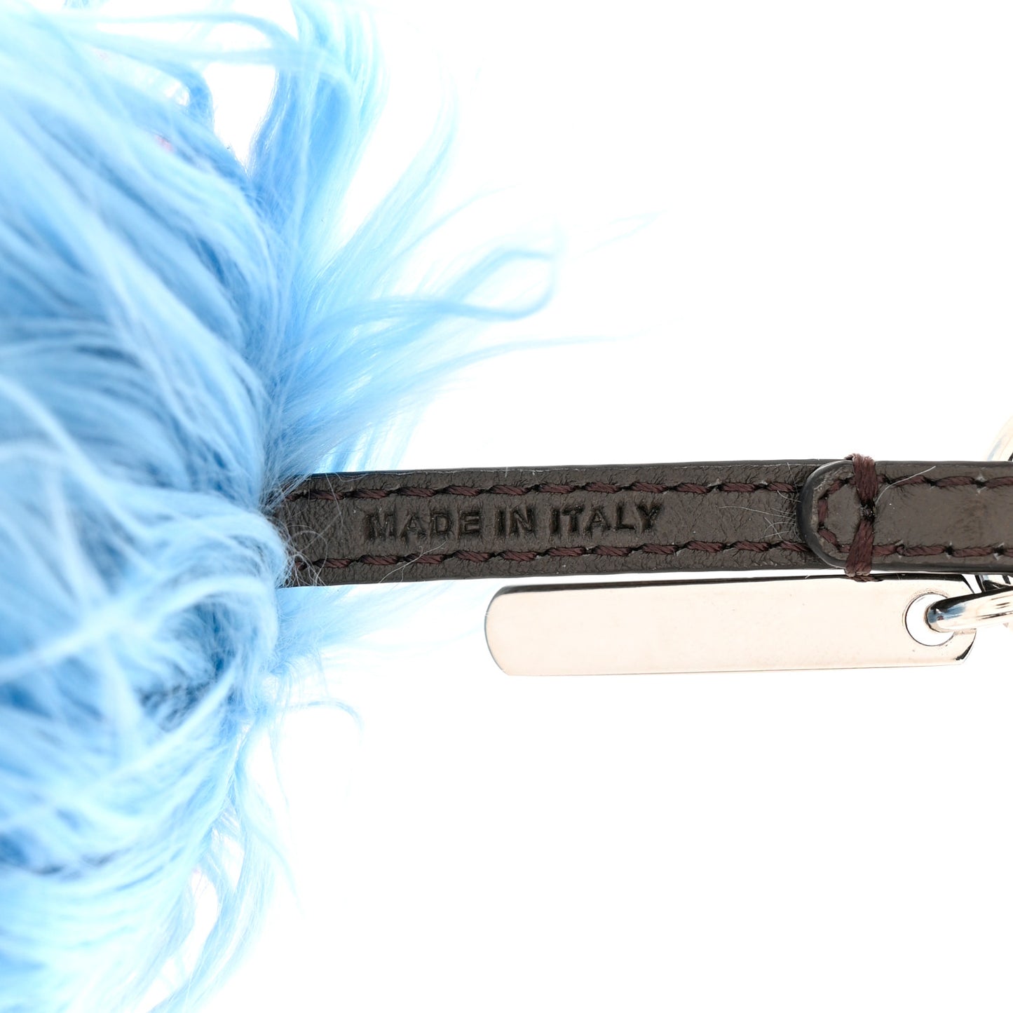 Alpaca Mink Fur Faces Micro Bag Bug Charm Blue Multicolor