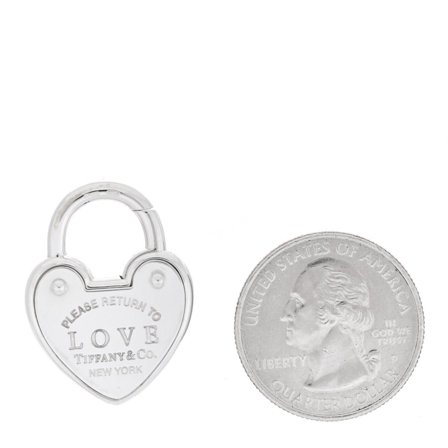 Tiffany Sterling Silver Return to Love Heart Lock Charm 2 of 5
