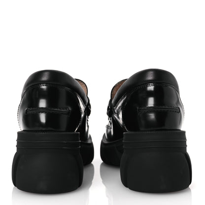 Gucci Magnum Calfskin Nappa Samoa Womens Horsebit Platform Chunky Lug Sole 40mm Loafers 41 Black 6 of 12