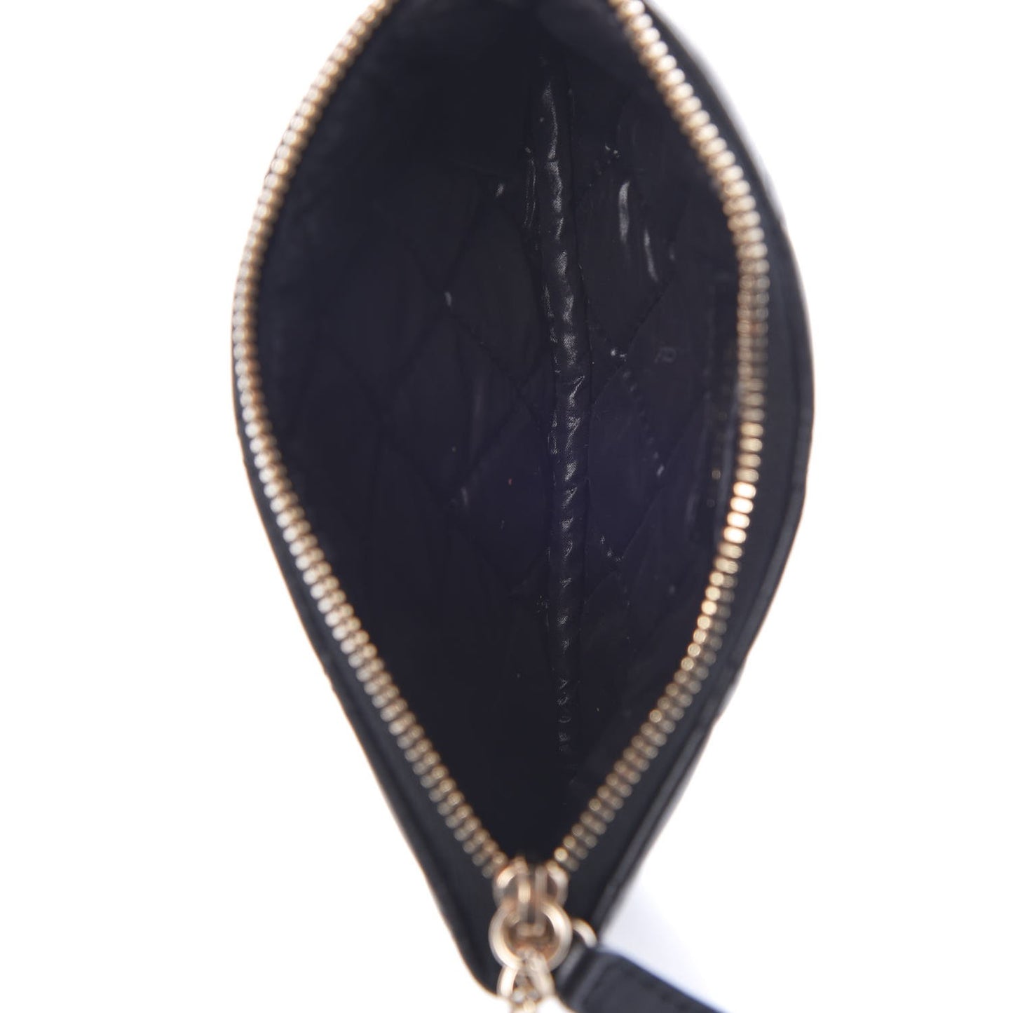 Lambskin Quilted Small Casino Cosmetic Case Black