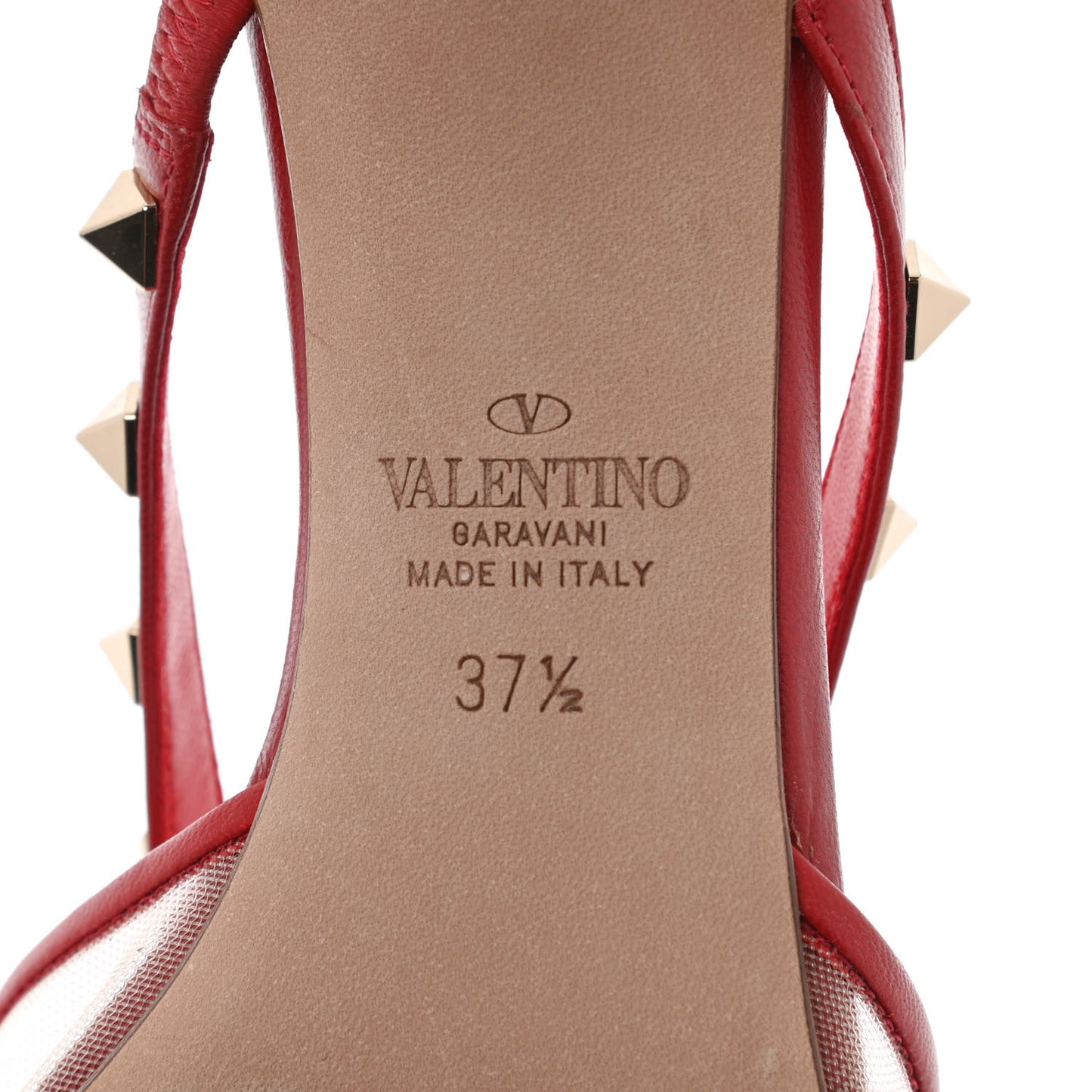 Calfskin Mesh Rockstud Alcove 60mm Mules 37.5 Rosso Valentino