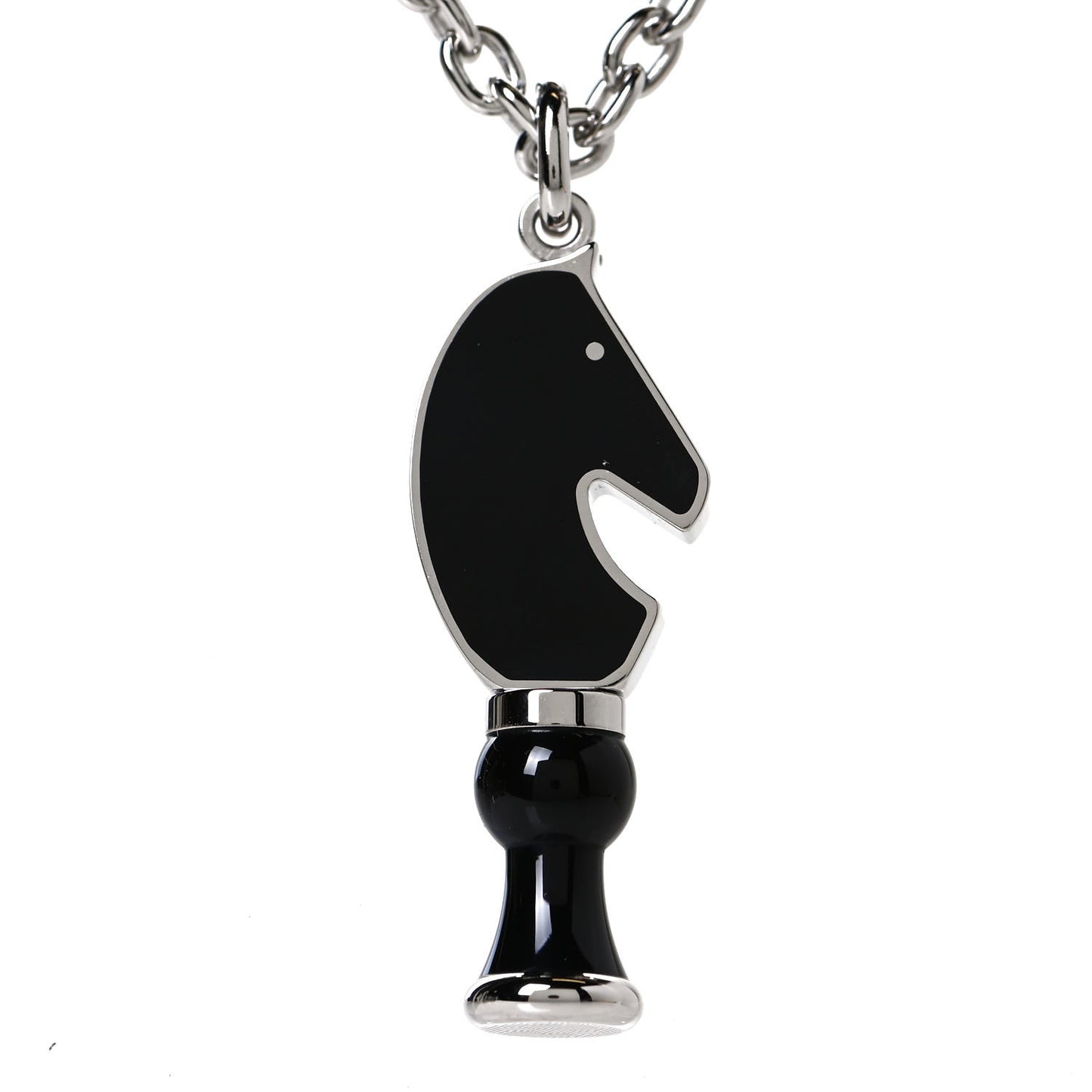 Lacquered Palladium Cavalier Necklace Black