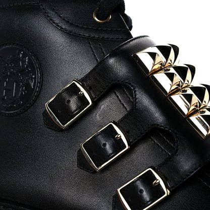 Hermes Calfskin Studded Lennox High Top Sneakers 39.5 Black 11 of 12