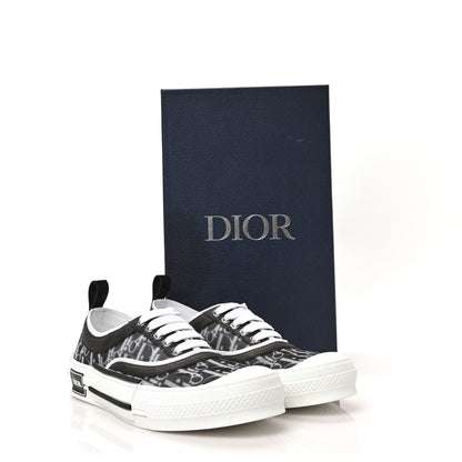 Christian Dior Technical Canvas Mesh Oblique Printed Mens B23 Low Top Sneakers 42 Black White 8 of 8