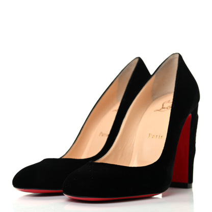 Christian Louboutin Velvet Cadrilla Corazon 100 Pumps 38.5 Black 3 of 7