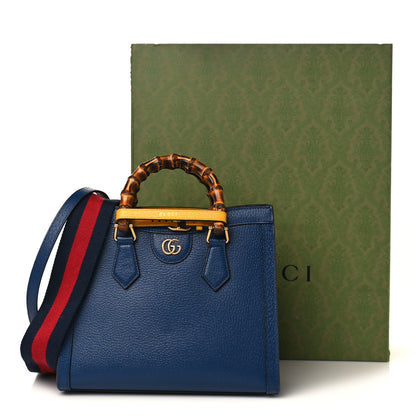 Gucci Textured Dollar Calfskin Web Small Diana Tote Bag Royal Crop 10 of 10