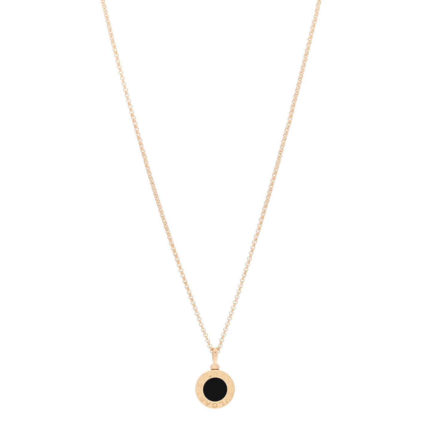 18K Yellow Gold Black Onyx BVLGARI BVLGARI Pendant Necklace