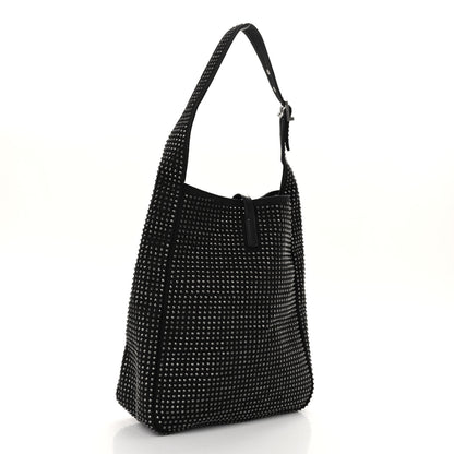 Saint Laurent Cotton Studded Le 5 A 7 Soft Hobo Black 3 of 10