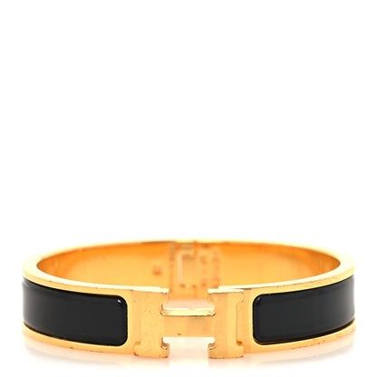 Hermes Enamel Narrow Clic Clac H Bracelet PM Black 1 of 4