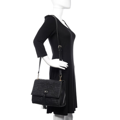 Versace Nappa Barocco Quilted Vanitas Medea Shoulder Bag Black 3 of 9