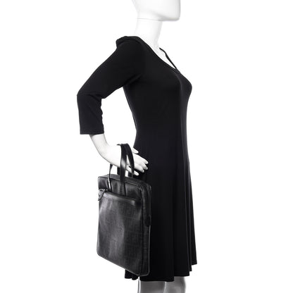 Fendi Zucca Spalmati Briefcase Black 2 of 9