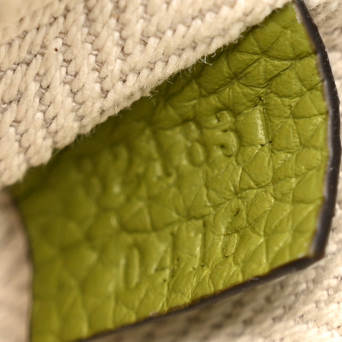 Pebbled Calfskin Mini B Shoulder Bag Olive Green