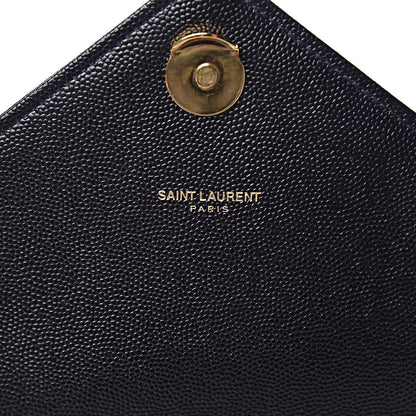 Saint Laurent Grain De Poudre Matelasse Chevron Large Monogram Satchel Black 6 of 10