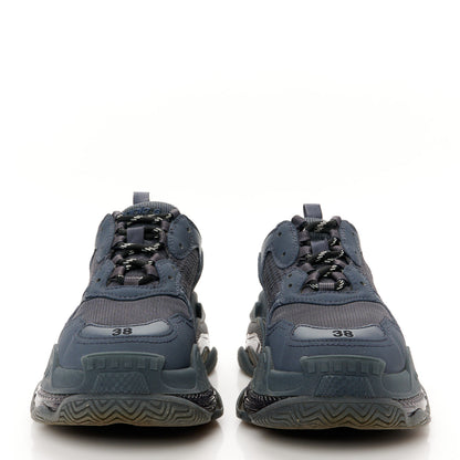 Balenciaga Fabric Mesh Clear Sole Womens Triple S Sneakers 38 Ombre Blue 3 of 9