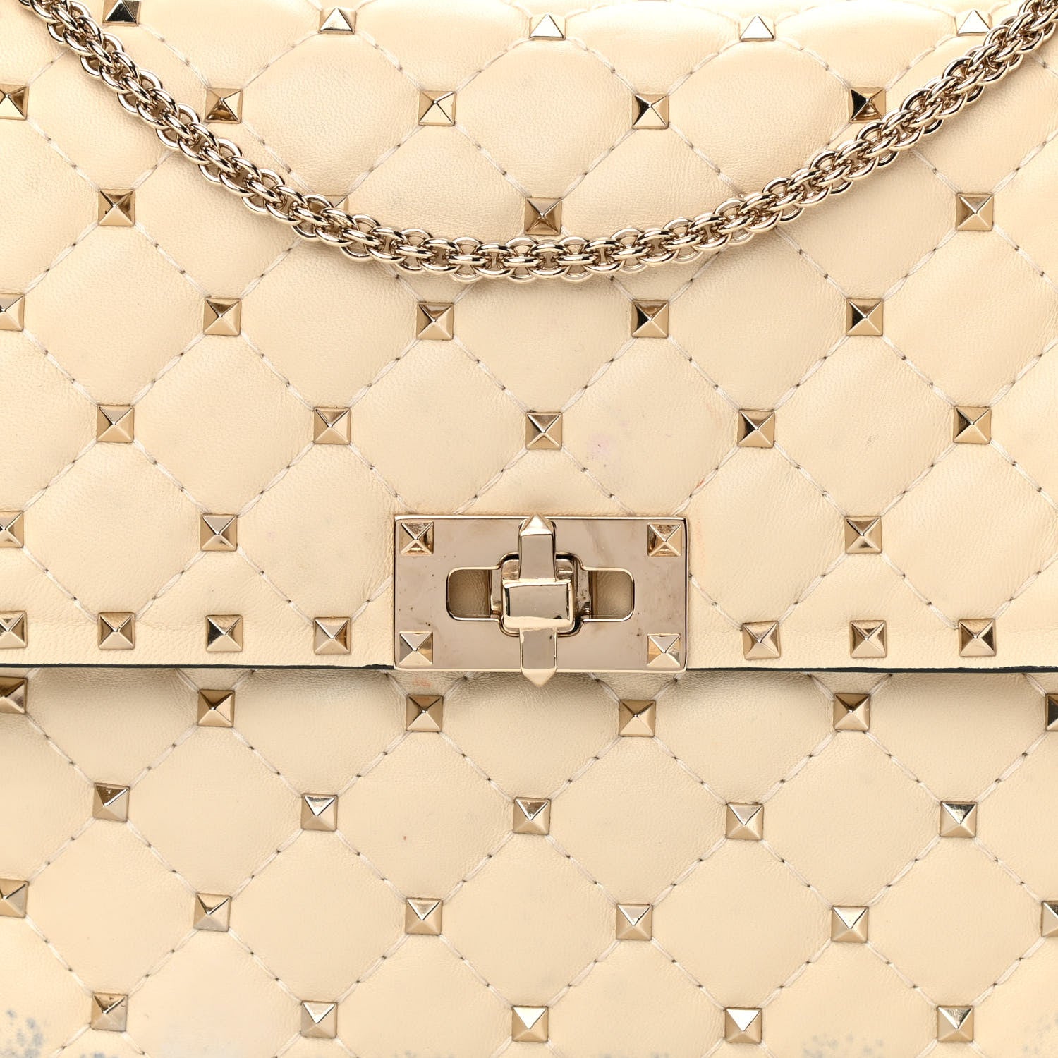 Valentino Garavani Nappa Maxi Rockstud Spike Shoulder Bag Light Ivory 7 of 12