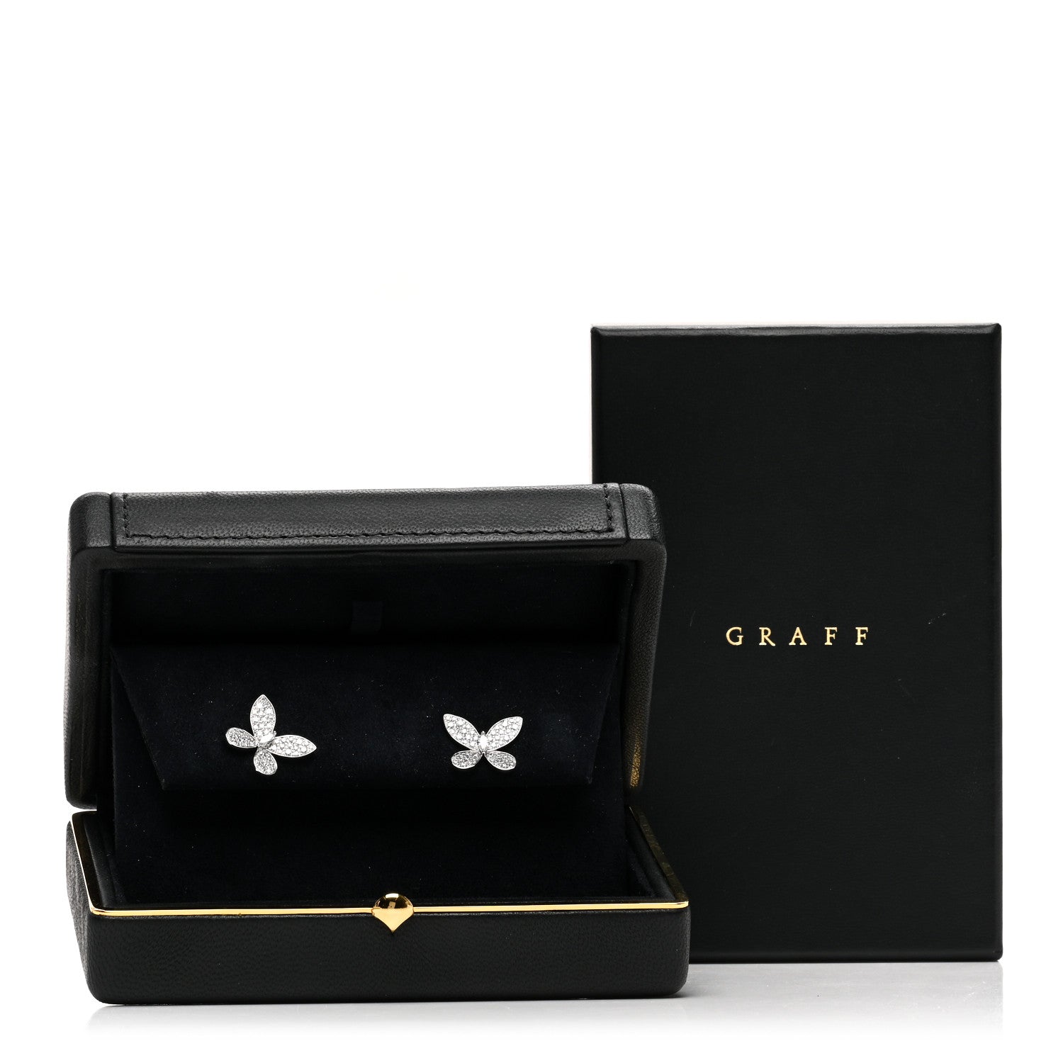 Graff 18K White Gold Diamond Small Pave Butterfly Earrings 5 of 5