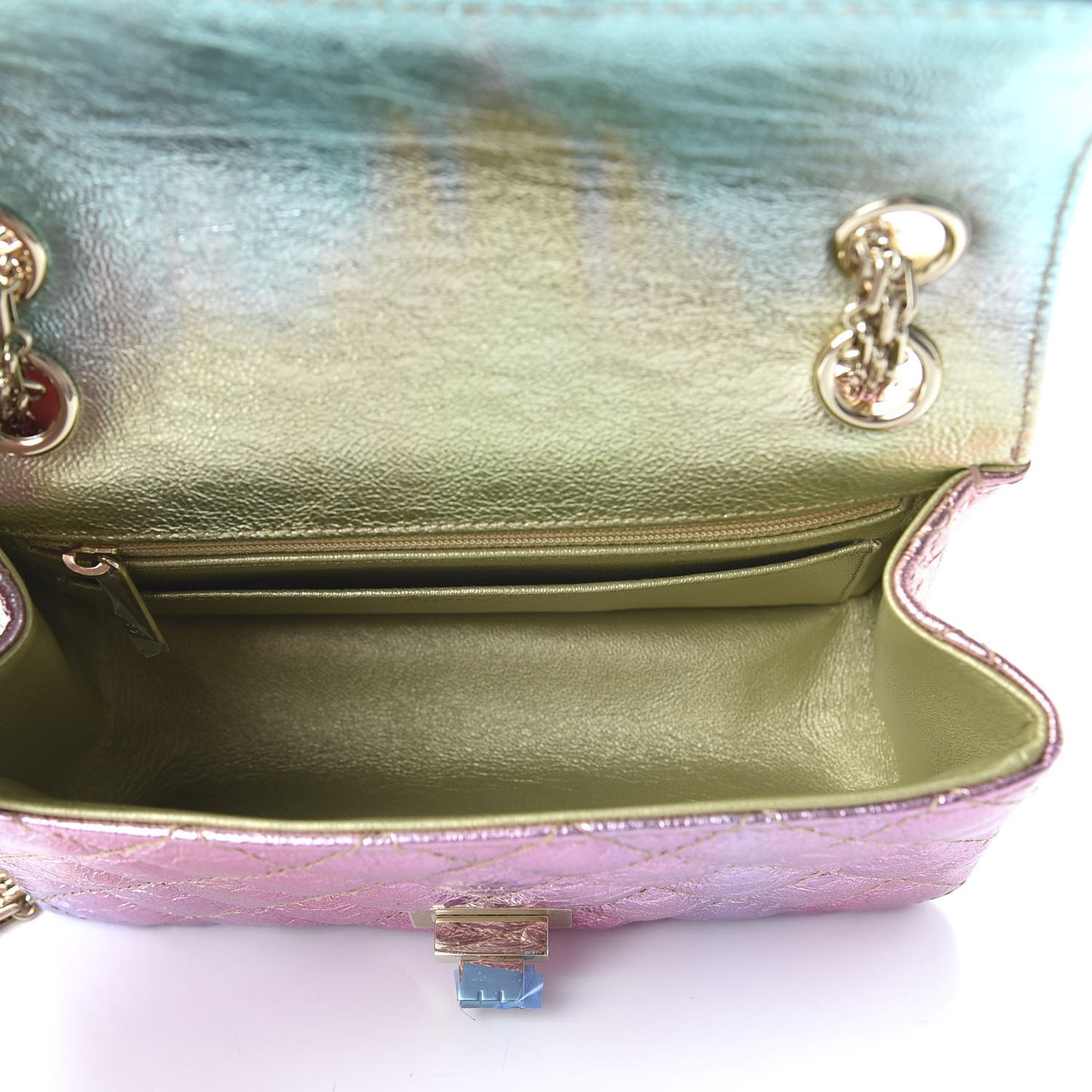 Metallic Goatskin Quilted Mini 2.55 Reissue Flap Multicolor