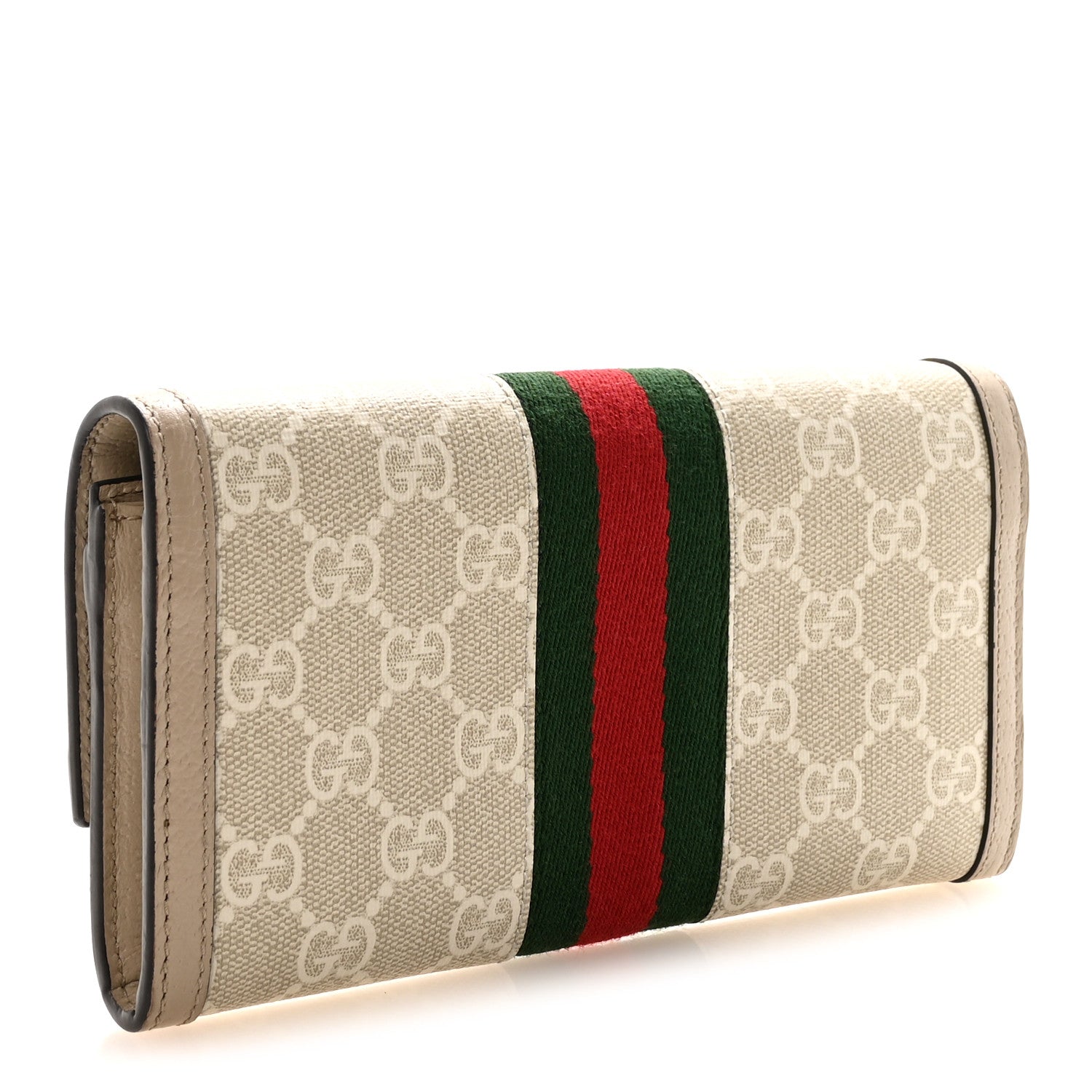 Gucci GG Supreme Monogram Web Ophidia Continental Wallet Beige Mystic White Oatmeal 3 of 7