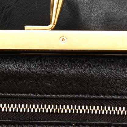 Celine Smooth Calfskin Eyelet Small Top Handle Bag Black 7 of 10
