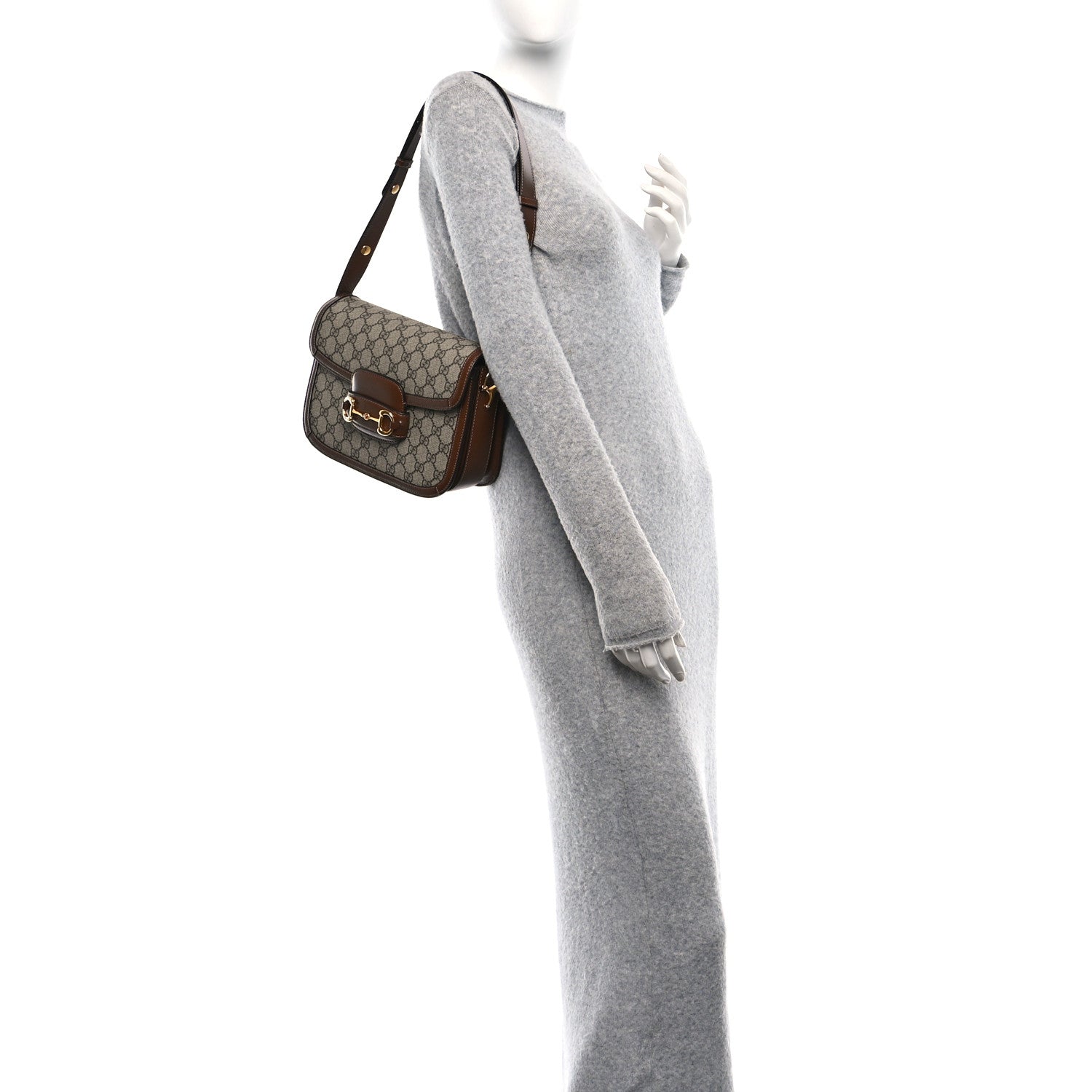 Gucci GG Supreme Monogram Horsebit 1955 Shoulder Bag Beige Brown Sugar 2 of 10